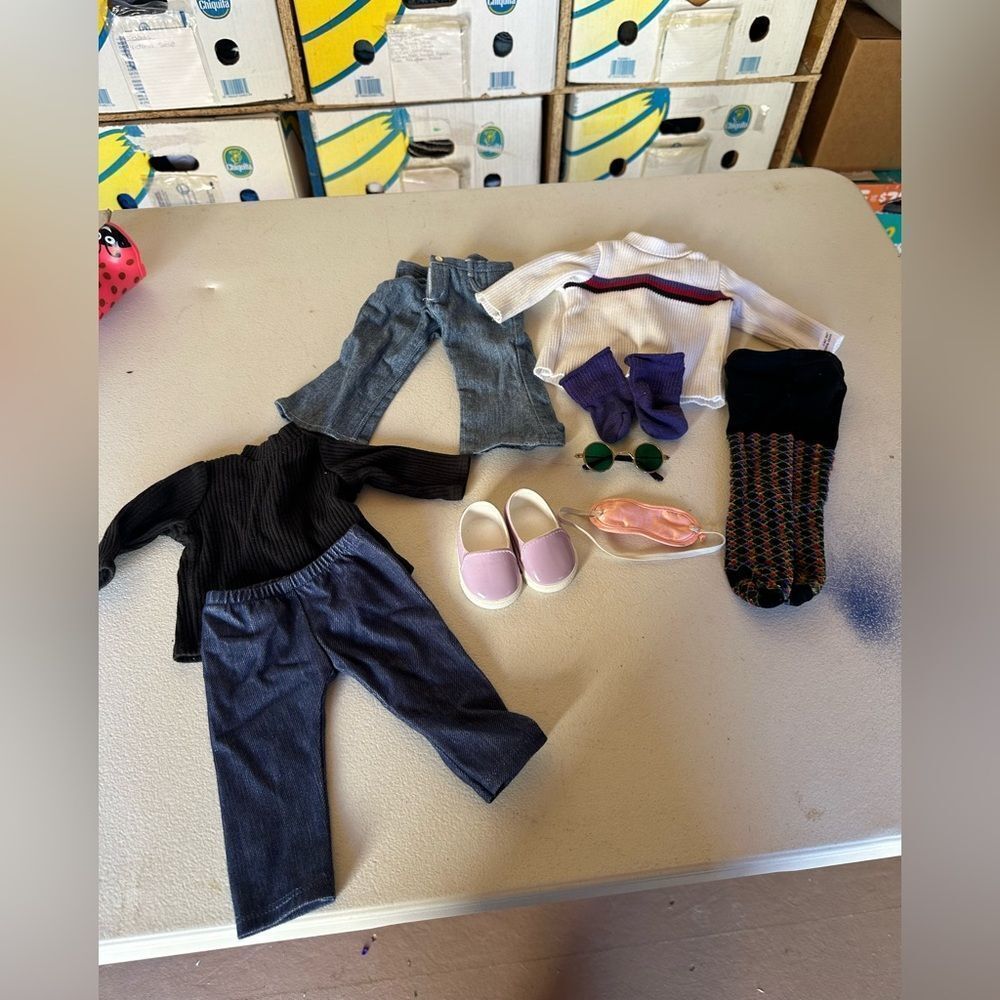 Vintage pleasant company, clothes, and shoes bundle